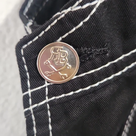 Royal Bones Daang Goodman Black Overalls Shorts Grunge Punk Goth Size Small - Picture 5 of 11